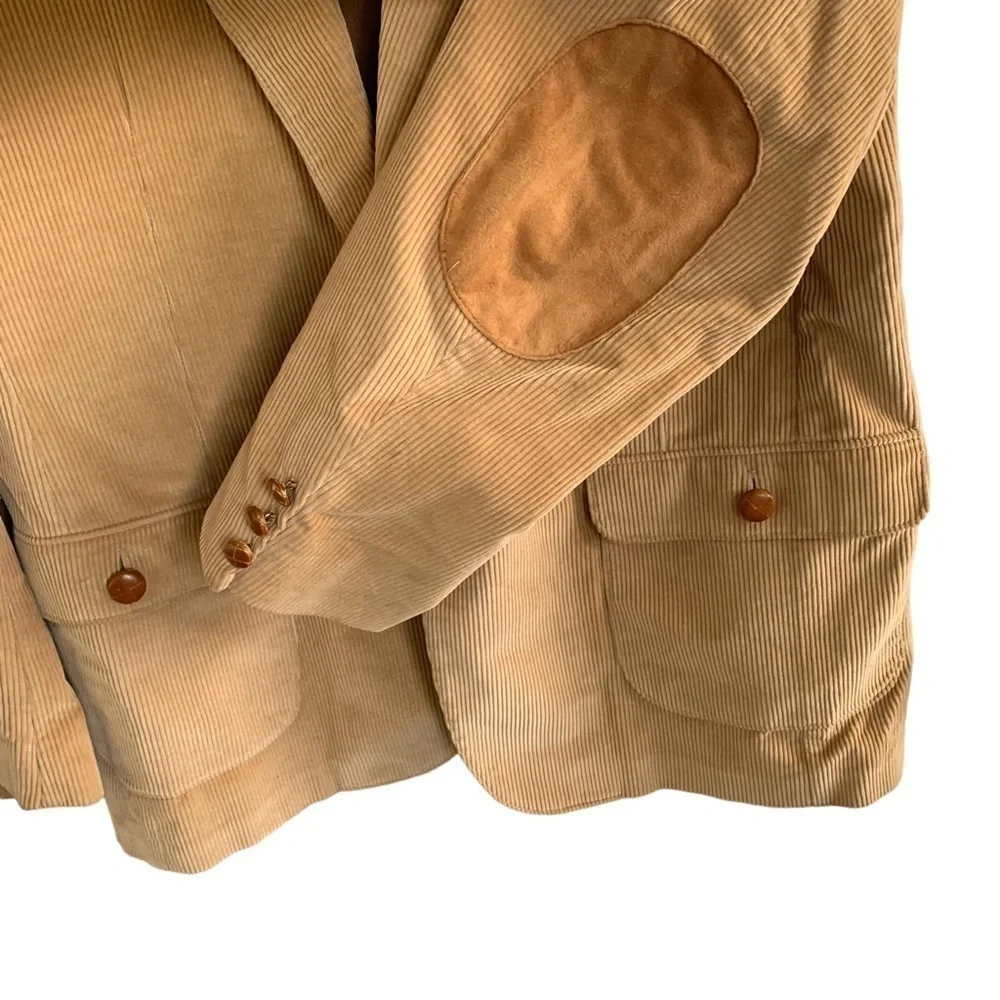 Vintage Corduroy Cowboy Rancher Western Jacket Elbow Patches Men’s Size 44R